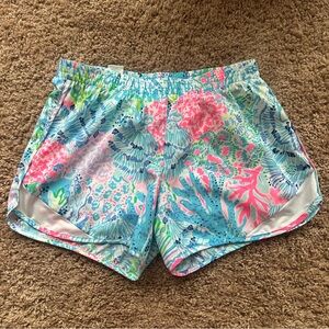 Lilly Pulitzer ocean athletic trail shorts sink or swim pattern luxletic size xs